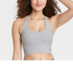 Auden marbled gray halter back adjustable set of two women’s L knit bras NEW￼